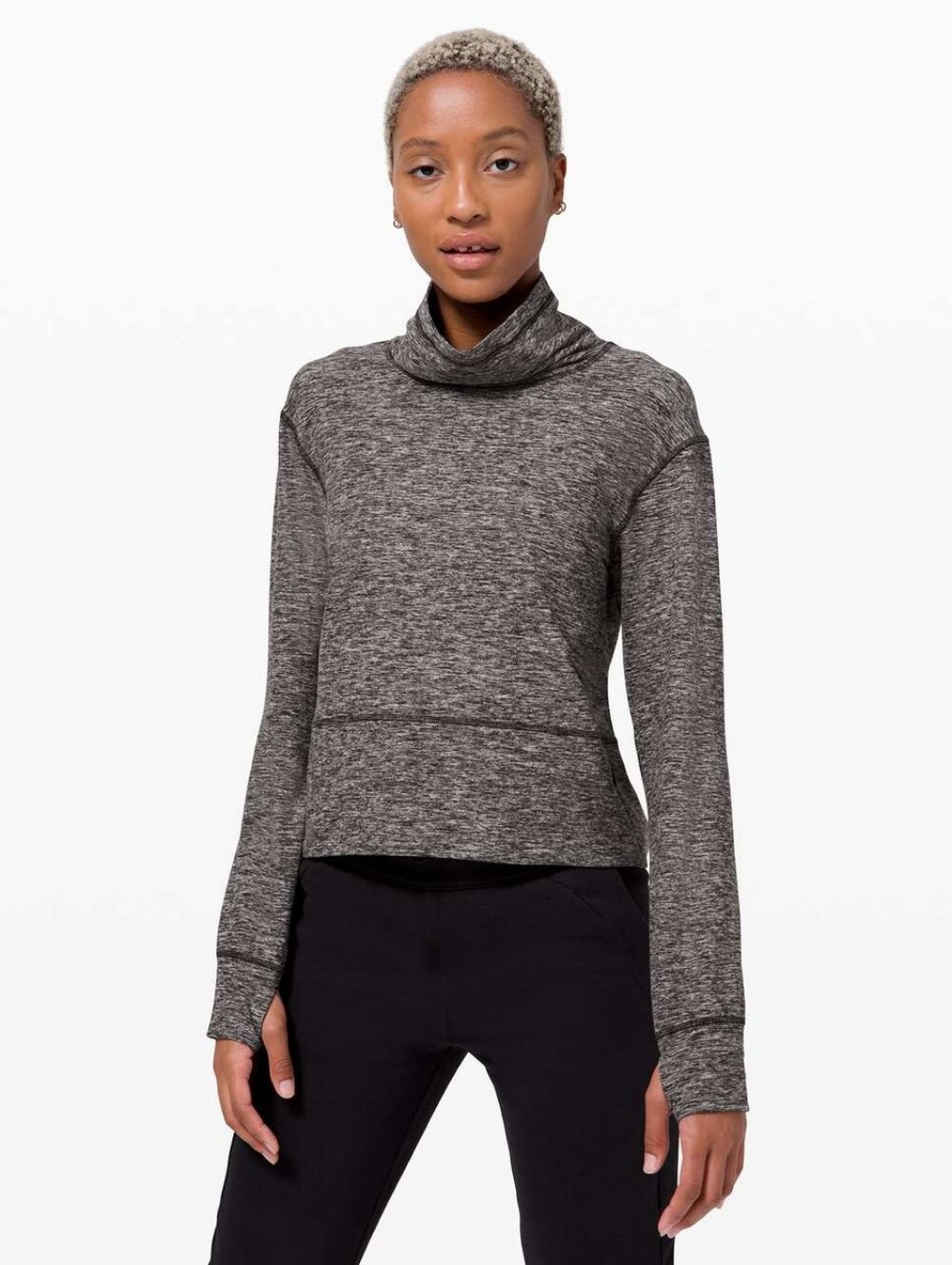 Lululemon Ready to Rulu Fleece Pullover, Heathered Black, Size 10